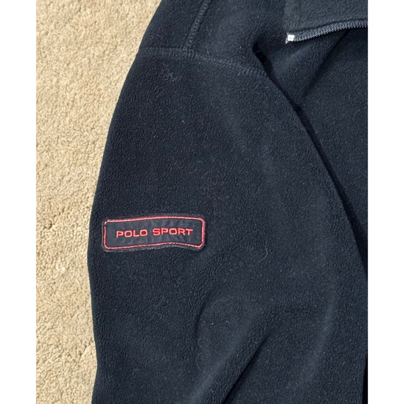 Polo Sport Ralph Lauren Mens L Fleece Jacket Black Full Zip Polartec Outdoors - Picture 4 of 9